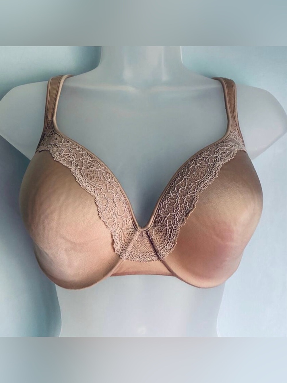 Lillyette By Maidenform Women’s Lace Accent Padded Bra in Classic Nude Sz 36C